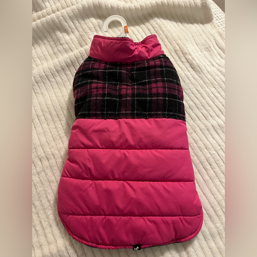 Pink Plaid Puppy Jacket🐶 M